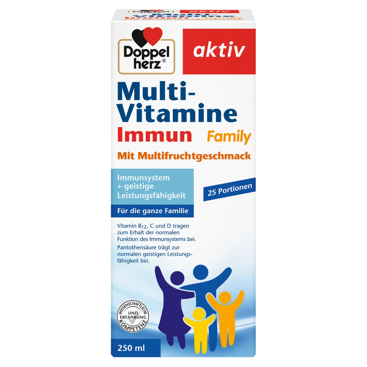 Abbildung der Produktverpackung Doppelherz aktiv Multi-Vitamine Immun Family Frontansicht